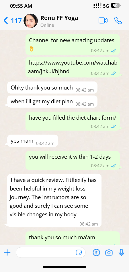 Chat Testimonial 3(Weight Loss)